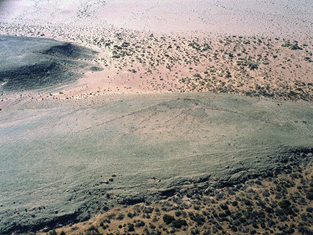Dallage triangulaire d'où partent trois allées dallées